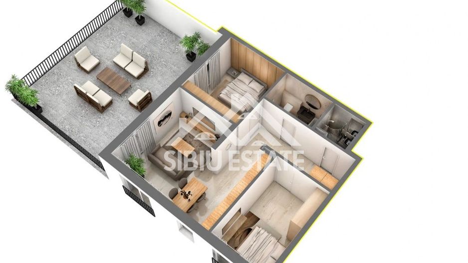 Apartament Penthouse 3 Camere, Finisat, Parcare Interioara,Comision 0 - Poză 2