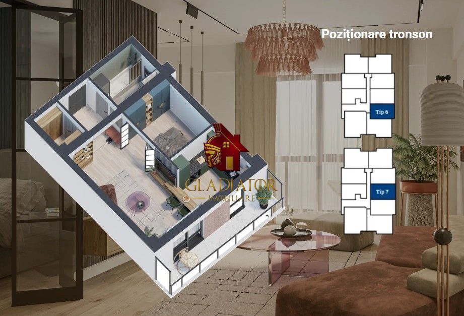 Apartament 1 camera, bloc nou, 51 mp fara comision, Dealul Galata - Poză 2