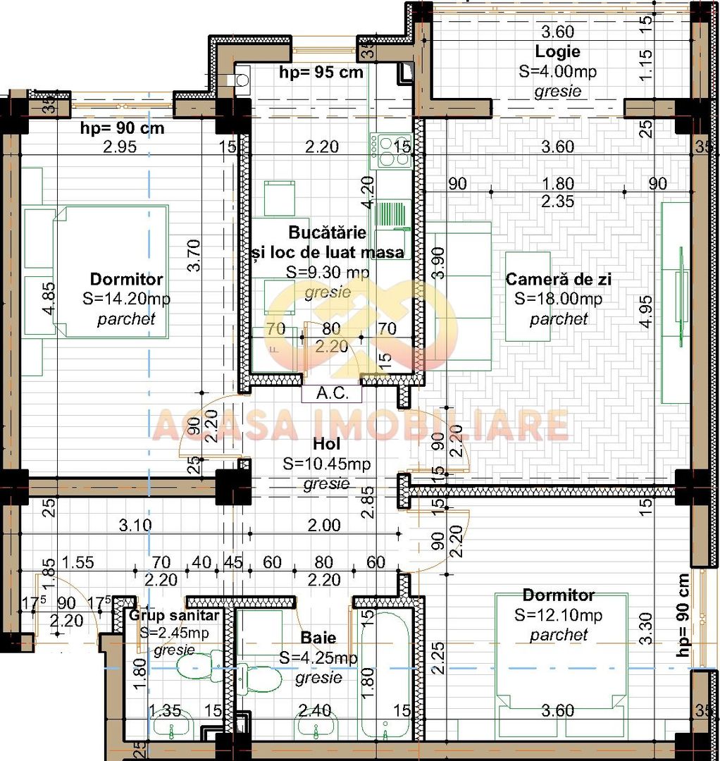 NOU ROND ERA PACURARI AP.3 Camere 70 Mp cu terasa si  51mp gradina - Poză 4