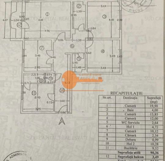 Apartament 4 camere Nerva Traian – Timpuri Noi | centrală proprie - Schiță 8