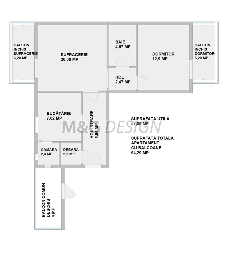 2 camere decomandat Bucovina  58 mp utili  centrala proprie - Poză 16