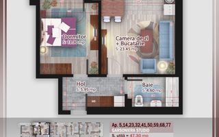 Apartament 2 camere  Titan Pallady Metrou Nicolae Teclu - Schiță 1