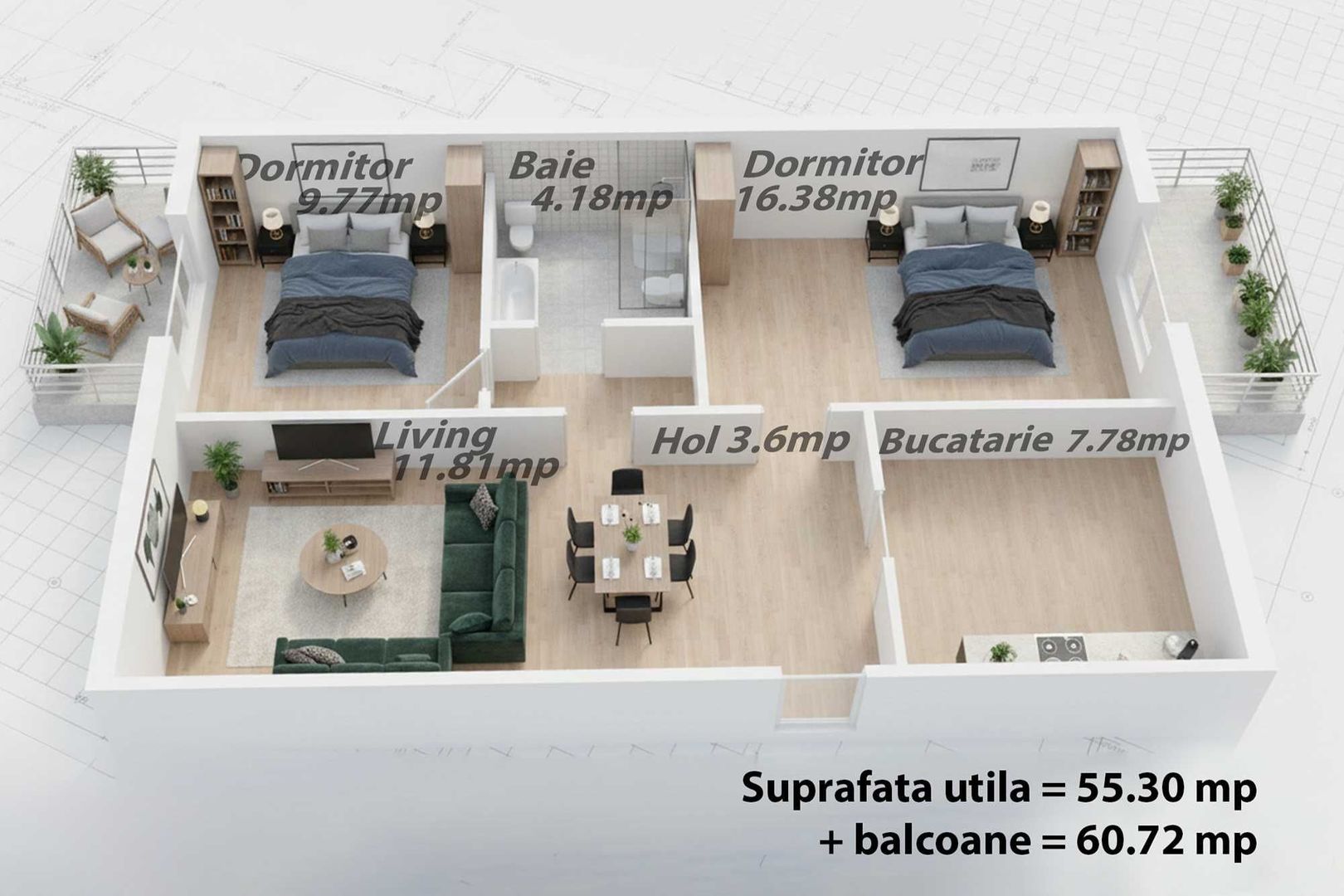 Lipovei | 3 Camere| Decomandat | Etaj Intermediar - Schiță 7