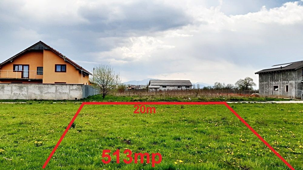 Bod, teren intravilan, apa, gaz, curent, 513mp, 15900 euro - Poză 1