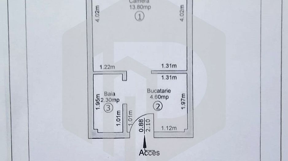 Garsoniera de vanzare | Decomandata | 21mpu | Etaj 4 | Zona Compa - Poză 8