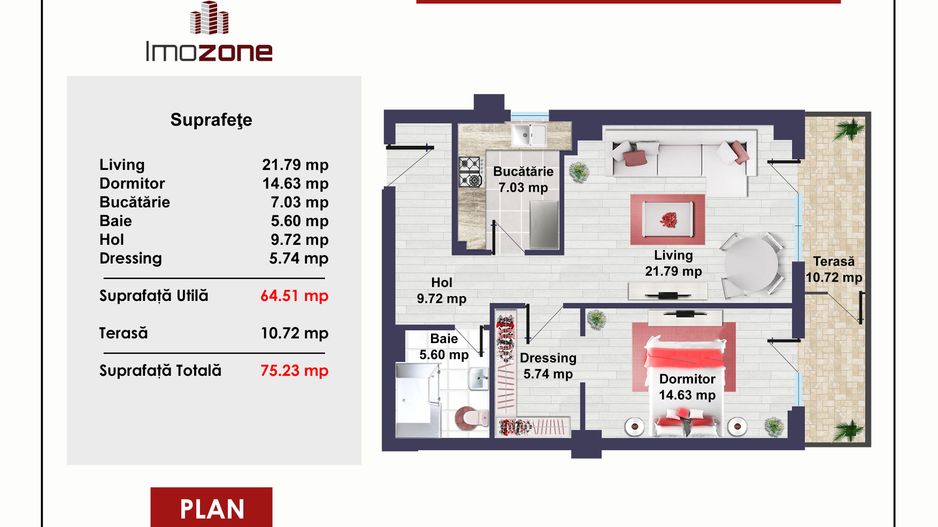 Ansamblul Primavara, 2 camere, 75mp, finisat modern 2024, gata de mutare - Poză 3