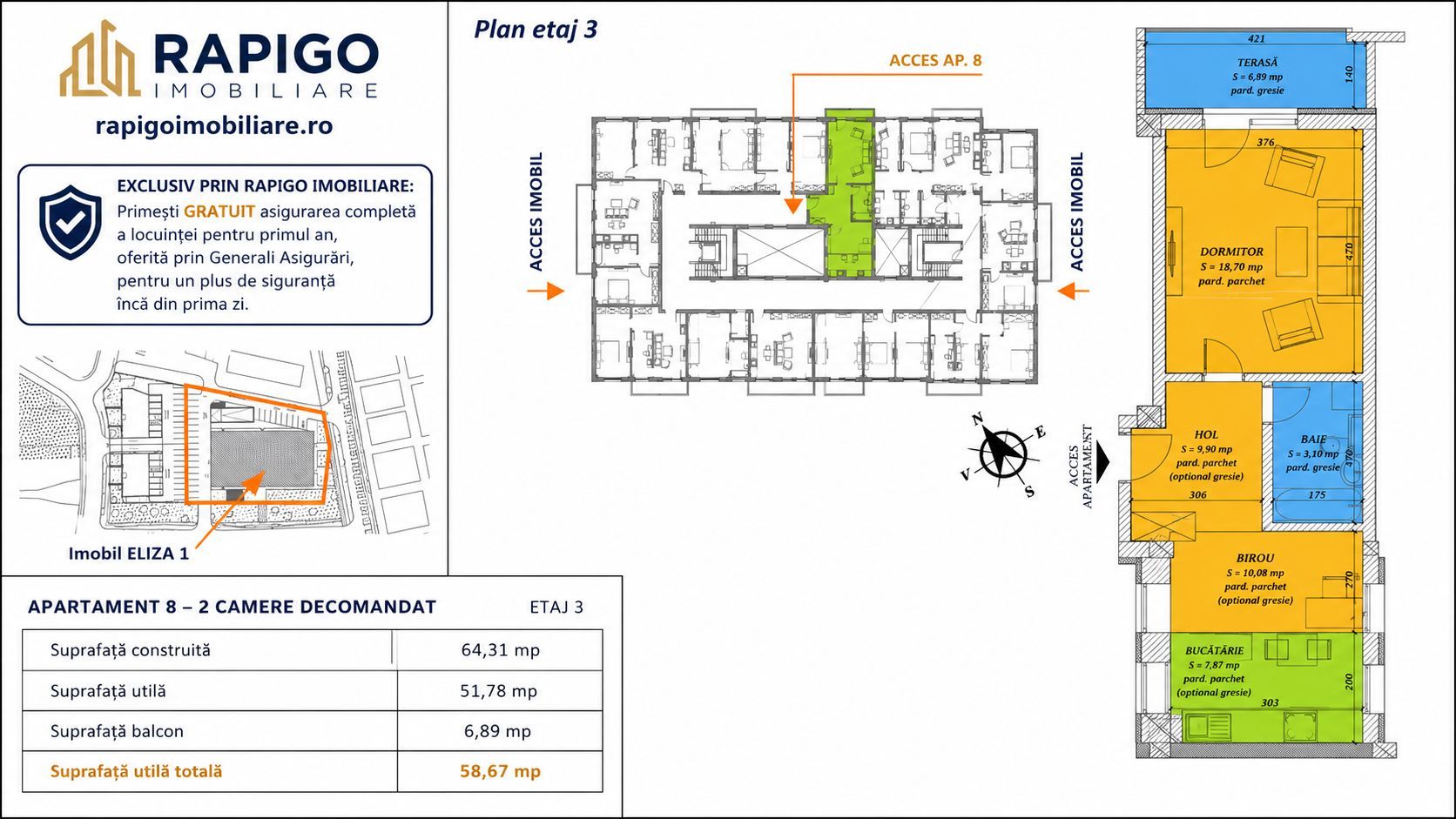Apartament 2 cam– Eliza 1 Residence ,  Ap.8 - Poză 1