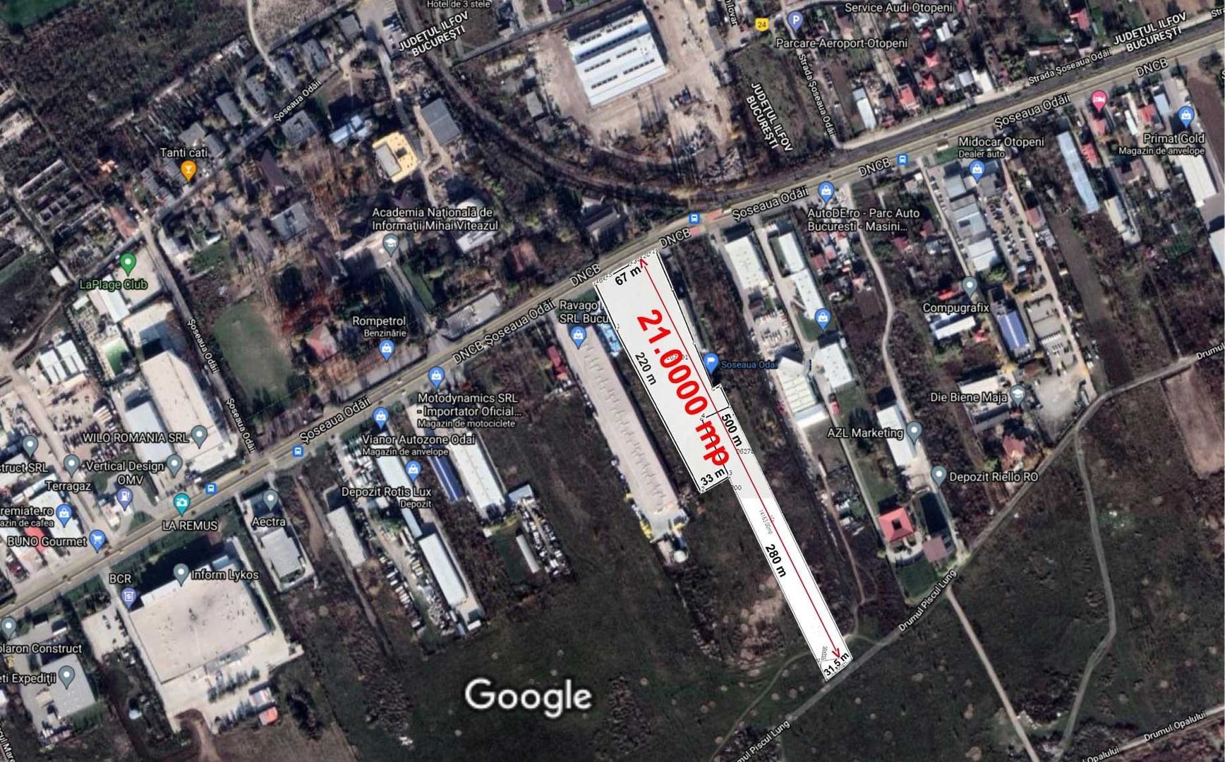 Teren 21000 mp Soseaua Odai Centura Bucuresti 67 metri deschidere - Poză 1