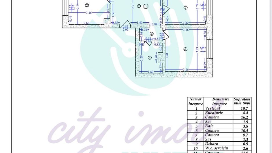 4 camere la 8 minute de METROU PIATA VICTORIEI - Poză 15