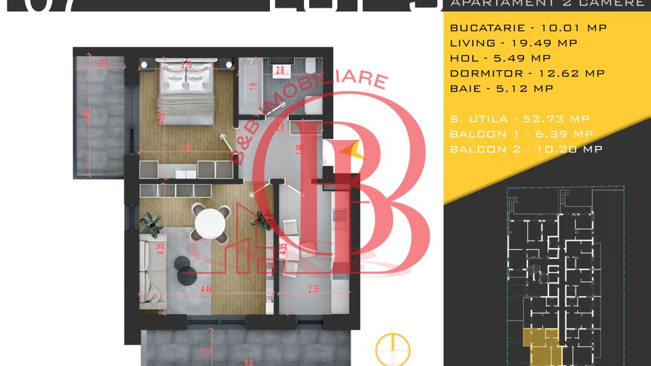 2 camere decomandat Titan Pallady  Metrou Nicolae Teclu - Schiță 1