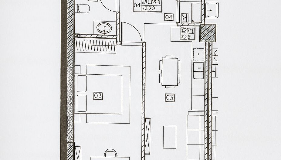 Vânzare, apartament, 2 camere, bul. Renașterii Naționale, Râșcani - Schiță 2