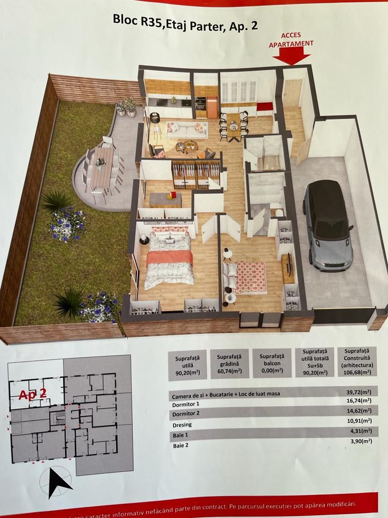 Apartament  4 camere cu gradina  Ared City  R35 - Poză 20