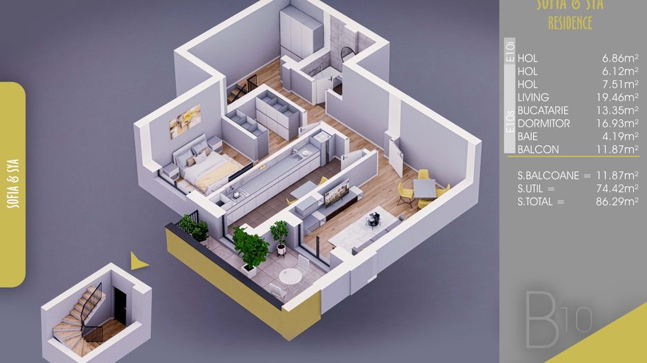 2 camere finalizat -acte gata- Pallady -Metrou Nicolae Teclu - Schiță 6