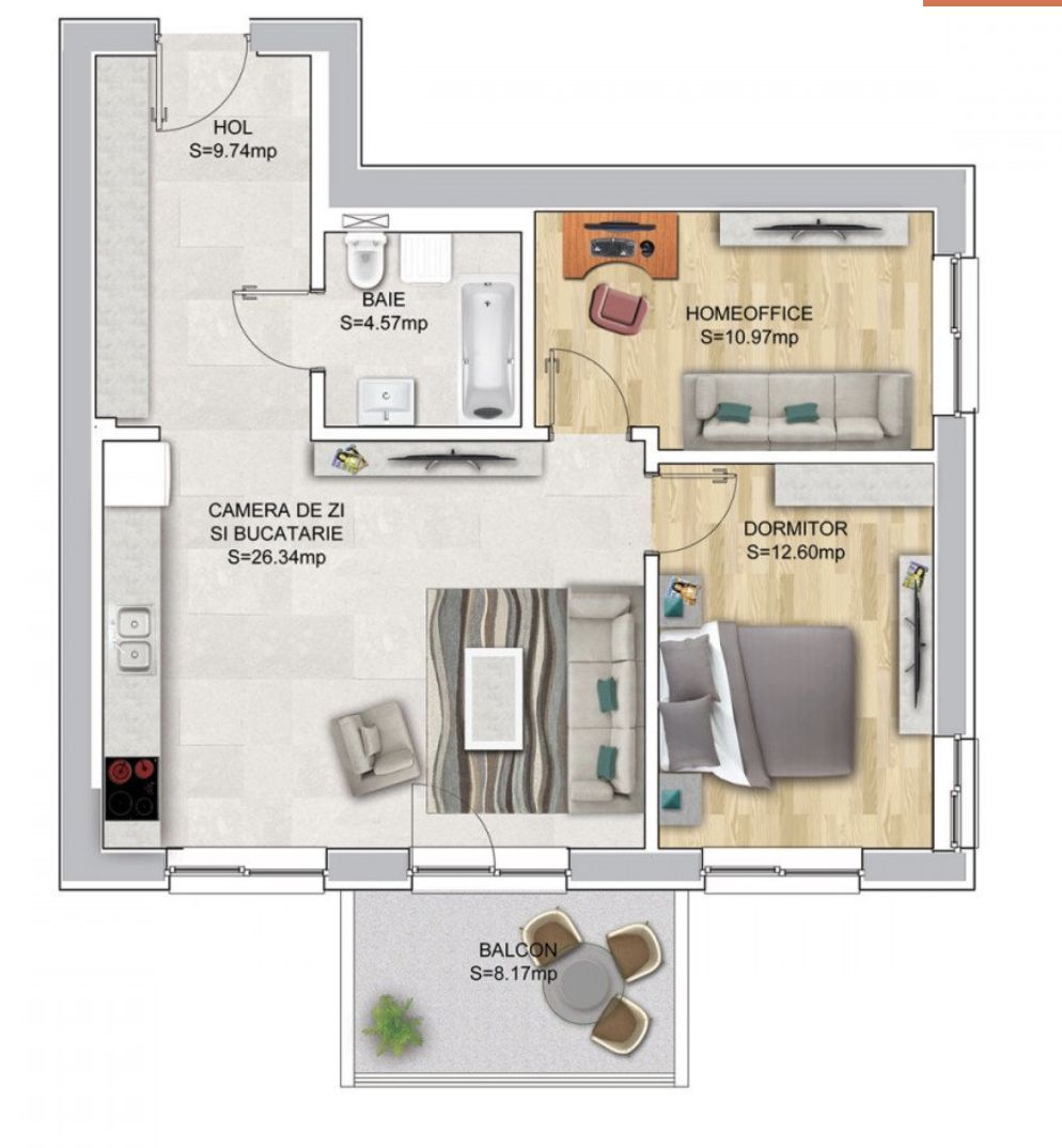 3 CAMERE|| LOC DE PARCARE|| LUXURIA RESIDENCE || DOMENII - Schiță 21