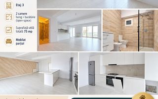 Apartament cu 2 camere, 90 mp, etaj 3, bloc NOU,  zona GARA; - Poză 1