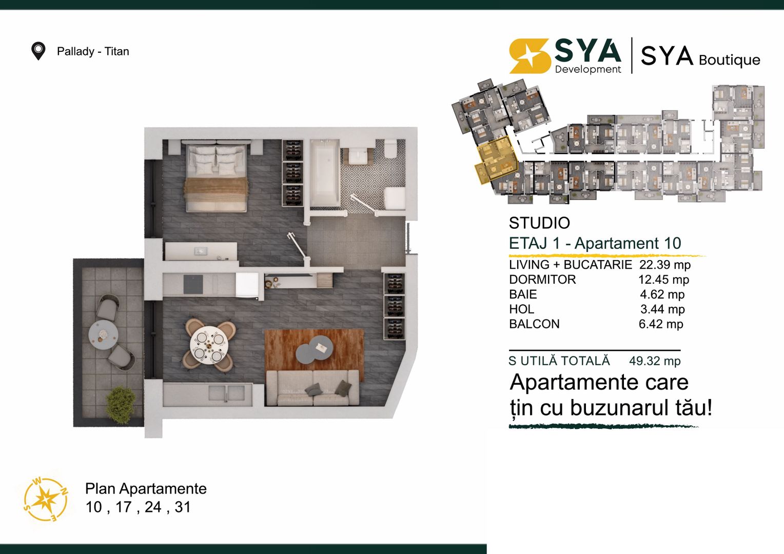 2 CAMERE CU BUCATARIE DESCHISA/ PARCARE GRATIS - Poză 1