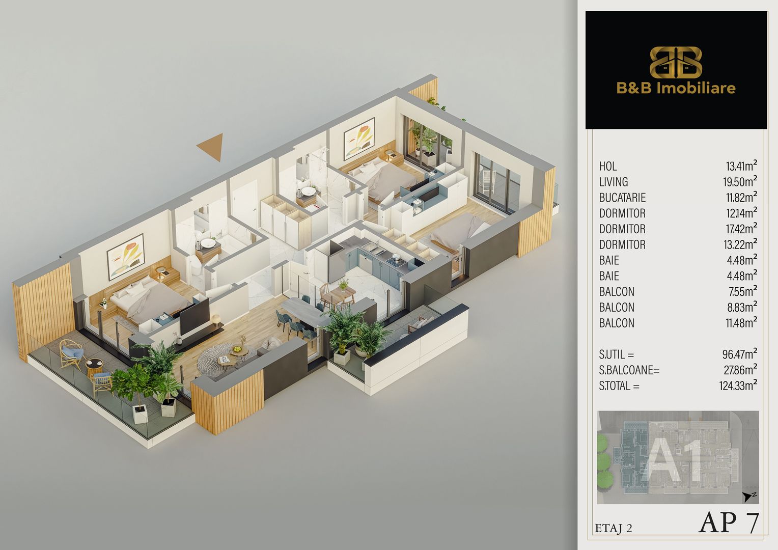 4 camere Complex Premium-piscina - pista alergare in incinta - Schiță 1