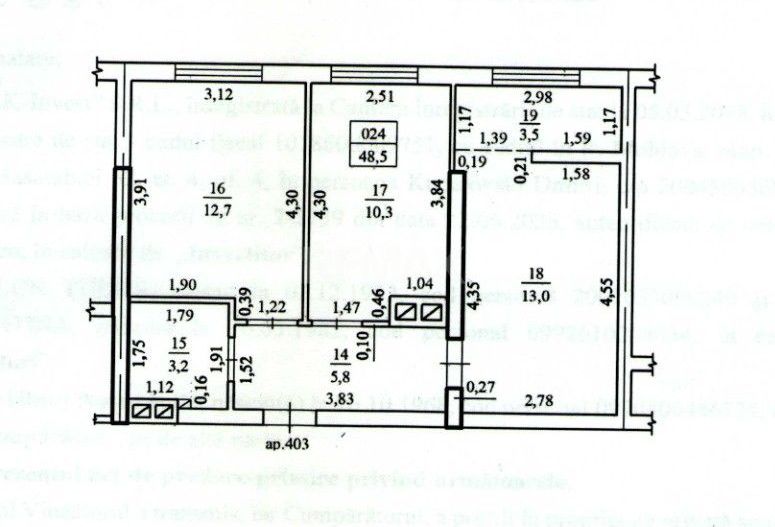 2 dormitoare separate | 48,5 m² | Reparație modernă | Valea Apelor, Codru - Schiță 22