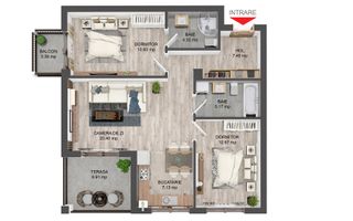 Apartament 3 camere, 71mp, 2 balcoane, Zona Selimbar Comision 0 - Poză 2