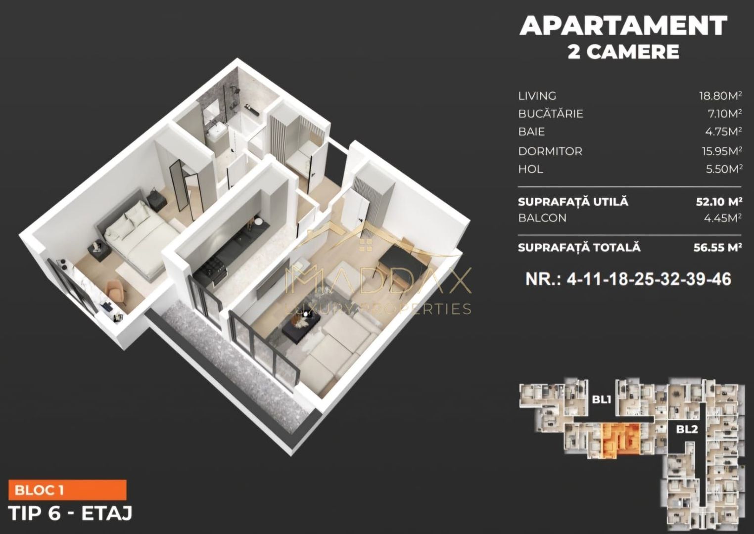 Apartament 2 camere / 56.55 mp/ Popesti Leordeni/ zona Berceni - Poză 2