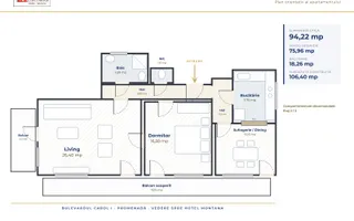 Apartament 3 camere, Bd. Carol I, vizavi de Hotel Montana, centrul Sinaiei - Poză 21