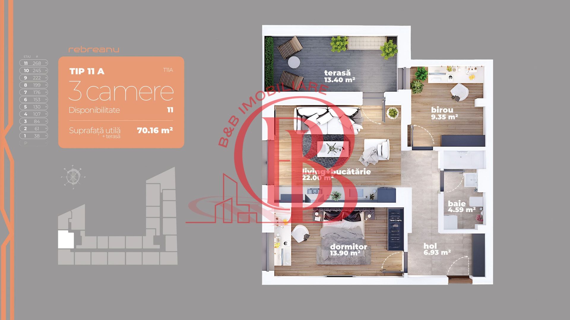 3 camere– Titan – Auchan 1 Decembrie 1918- Metrou Titan - Schiță 2