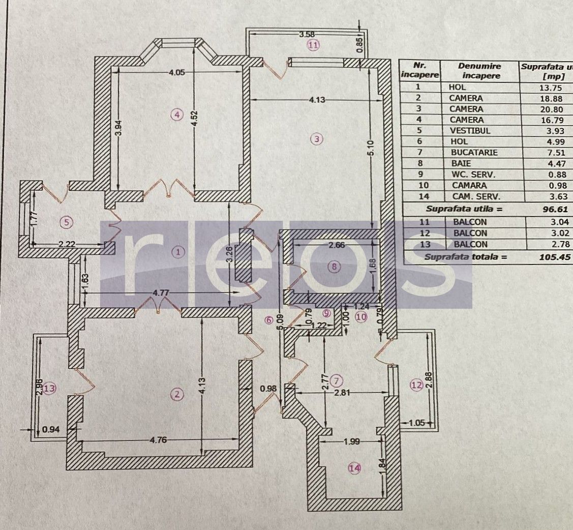 VANZARE APARTAMENT VILA 3 CAMERE 2 BAI CENTRALA PROPRIE CALEA CALARASI TRAIAN - Poză 17