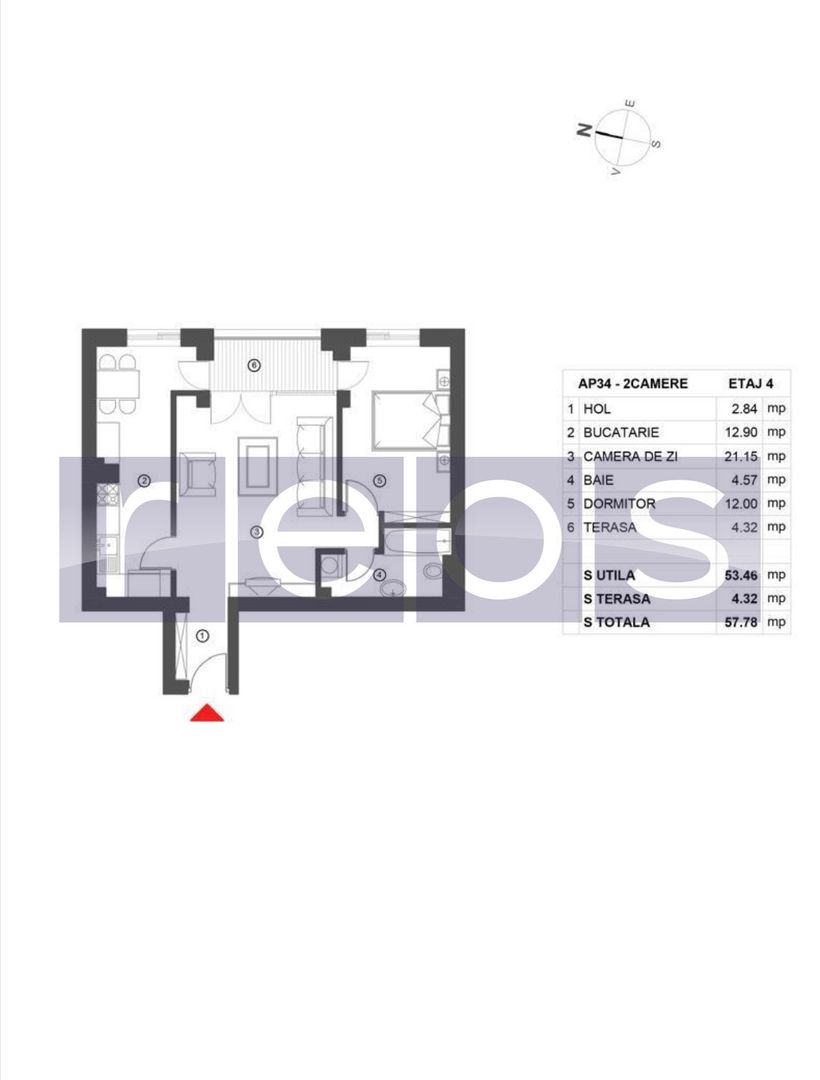 VANZARE 2 CAMERE 58MP | SOS NORDULUI | BLOC NOU | TERASA | LOC PARCARE - Poză 20