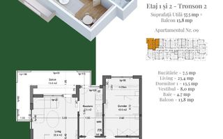 Apartament 2 camere Theodor Pallady Metrou Nicolae Teclu - Schiță 2