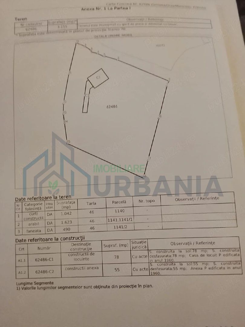Teren intravilan intabulat cu casă bătrânească, Erbiceni, Iași - Poză 2