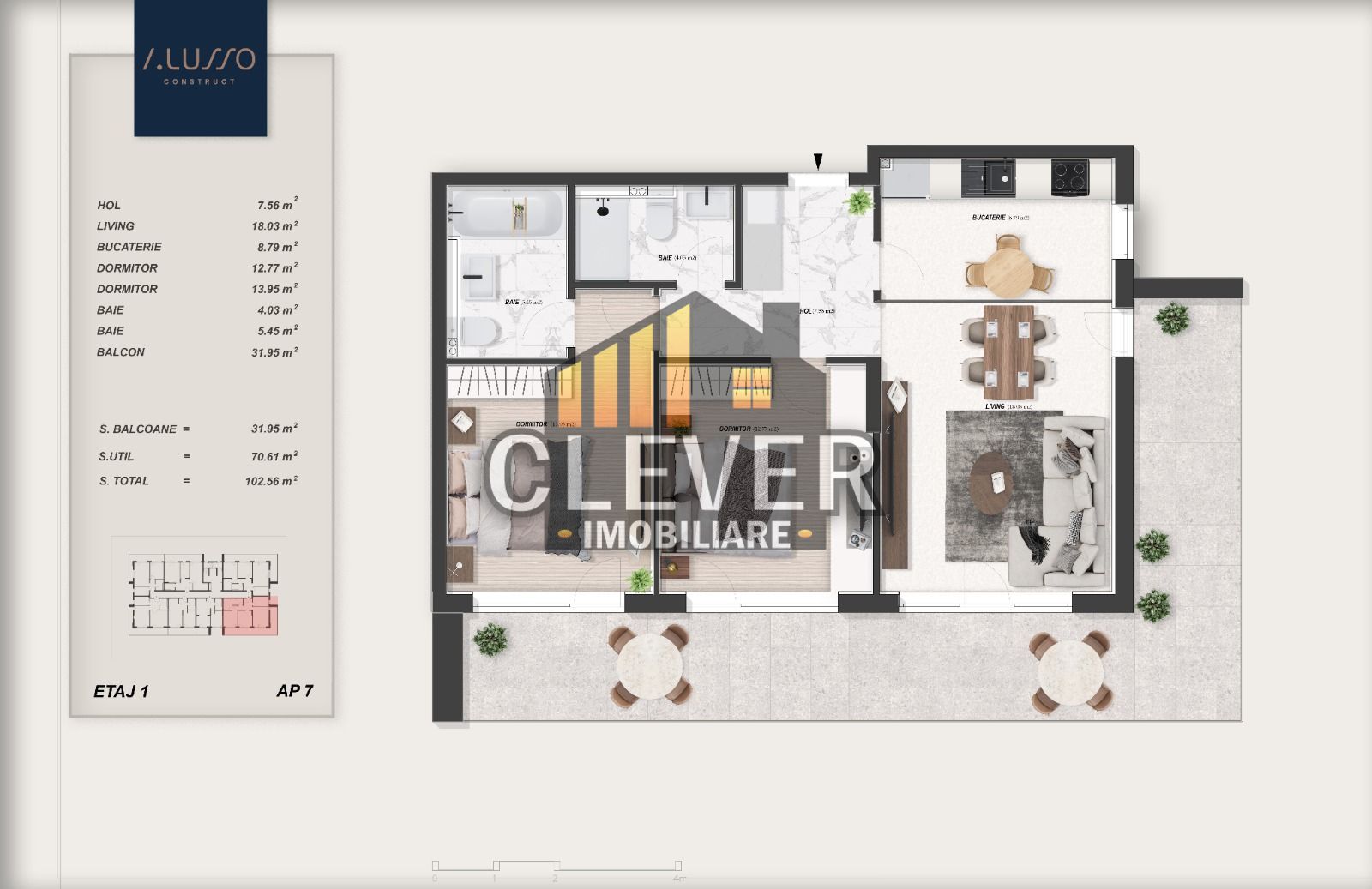 Alusso Residence 3 camere premium 103 mp Metrou Teclu, Pallady - Poză 2