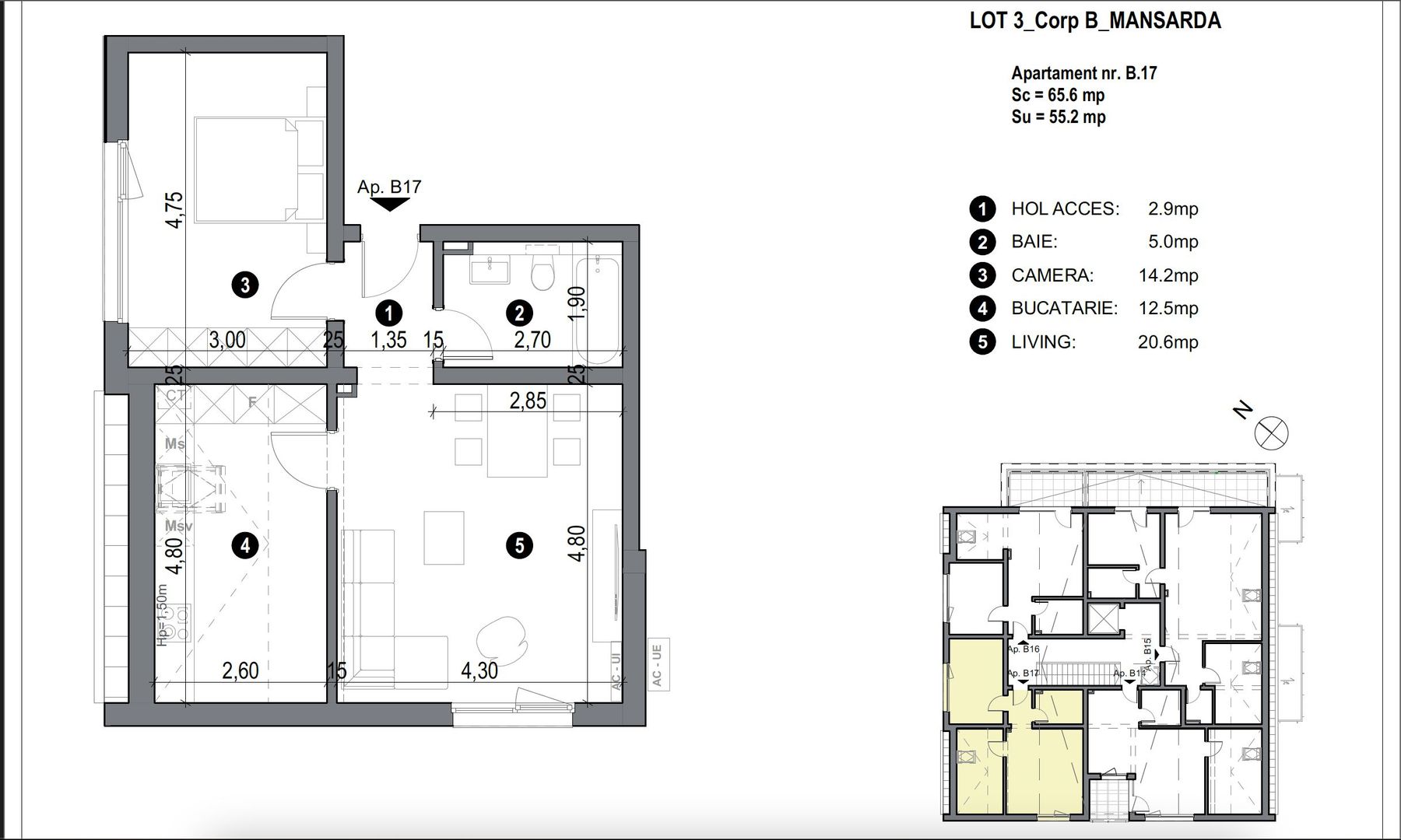 Apartment bloc nou cu lift si loc de parcare inclus - Poză 3