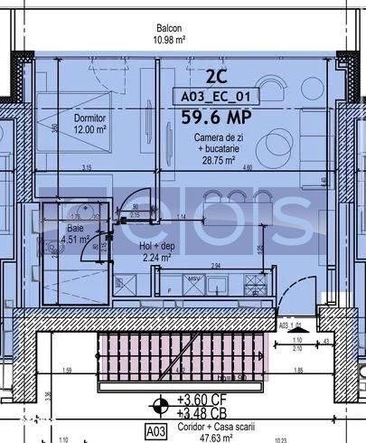 VANZARE CESIUNE APARTAMENT 2 CAMERE | ONE DISTRICT | 49MP-TERASA 11MP - Poză 10