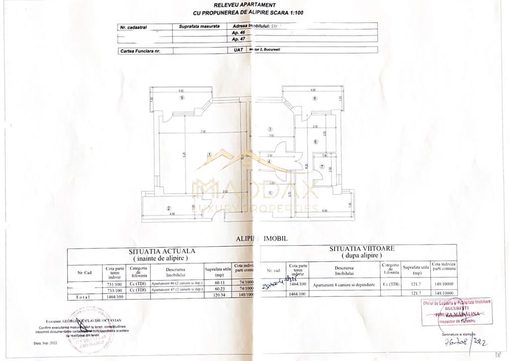 4 rooms apartment - 122 sqm/ Rented/ 1 Parking / Floreasca - Lake View - Schiță 40