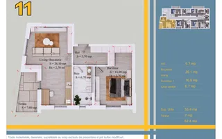 Apartament 2 camere, 62 mp, bloc nou, Pallady, metrou Teclu - Schiță 12