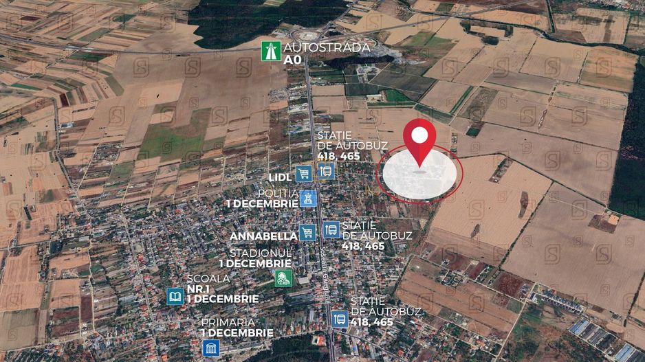 Teren intravilan 1 Decembrie Ilfov – 16.608 mp, langa DN5, acces rapid - Poză 4