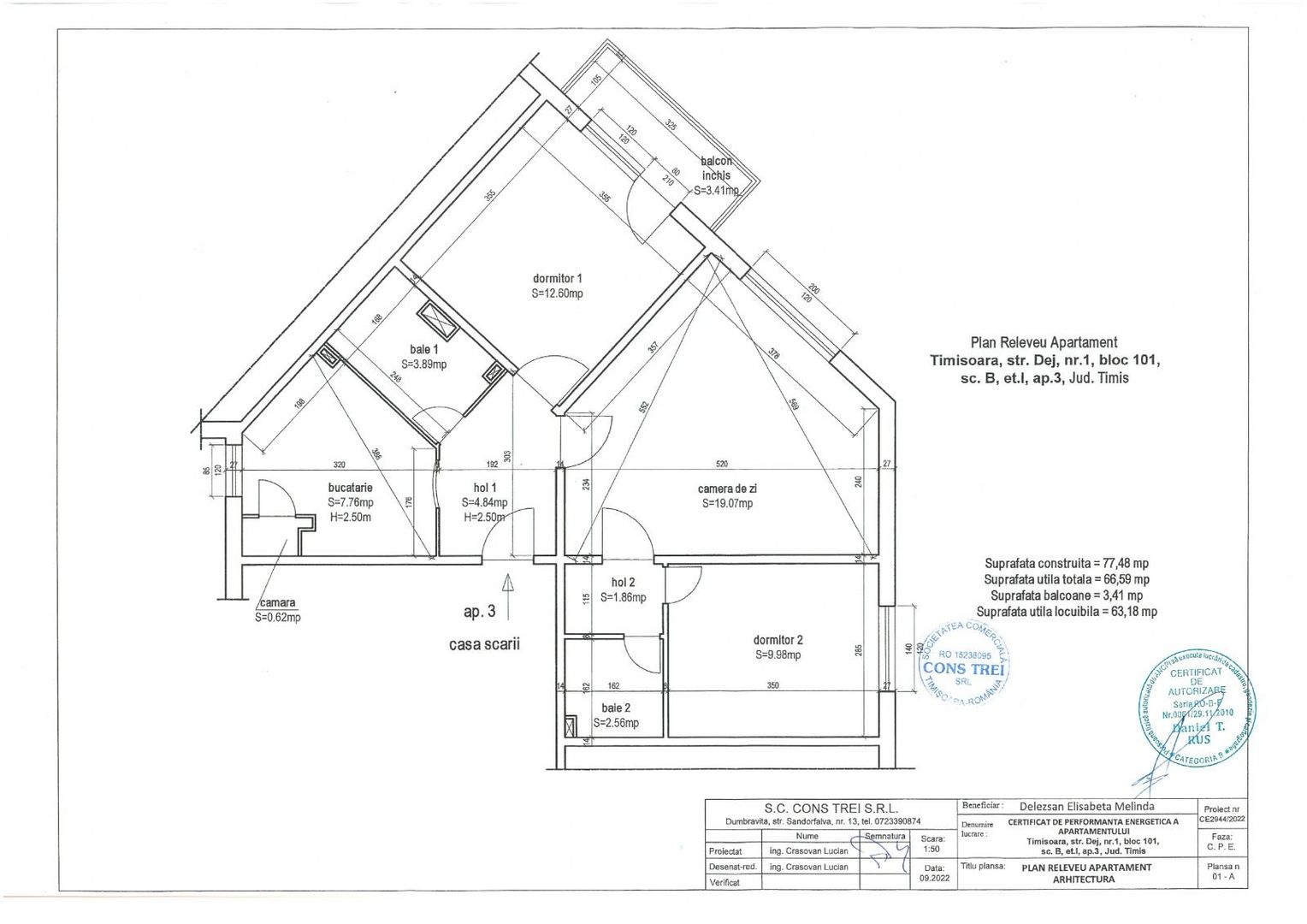 COMISION 0% | Apartament 3 Camere | Zona Aradului | Etaj 1 | 67 mp - Poză 19
