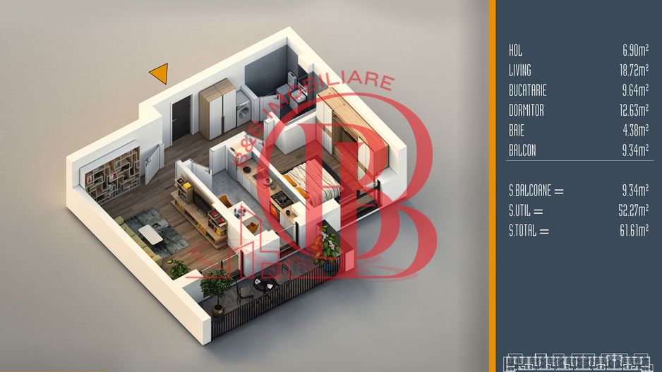 Oferta Lansare 2 camere proiect nou Pallady - Schiță 2