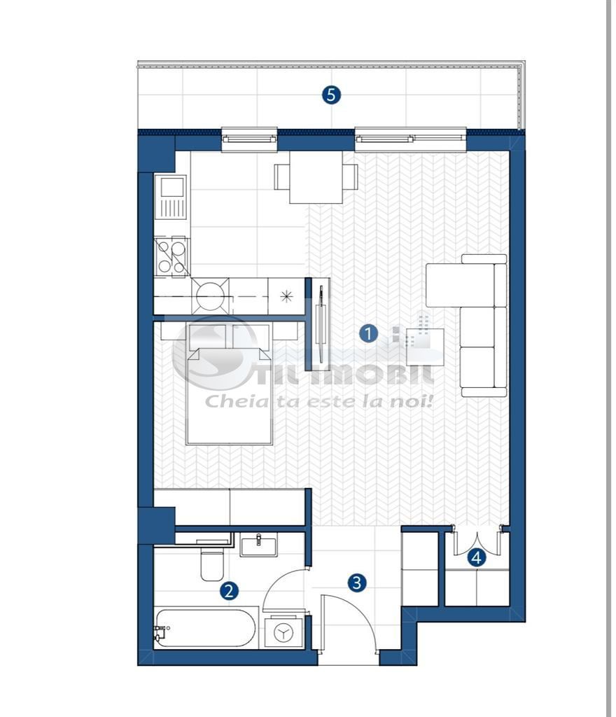 NOU! PROMO! Apartament tip studio 43.61mp, PLATOU GALATA - Poză 6