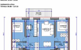 Apartament 3 camere spațios – Sky Light Residence, etaj 3 - Poză 7