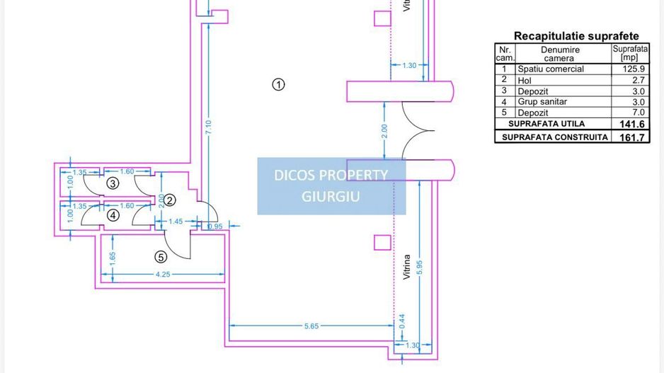 Spațiu comercial ultracentral – 26 ml vitrină, lângă Turn - Schiță 2
