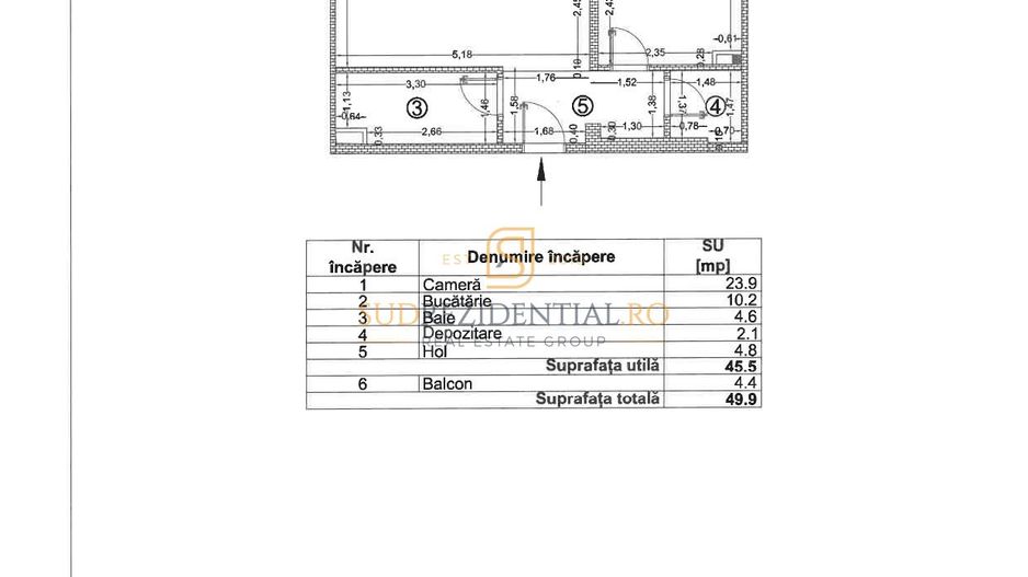 Garsoniera 49.90 mp | Etaj 2 | Brancoveanu – Mall Grand Arena - Schiță 7