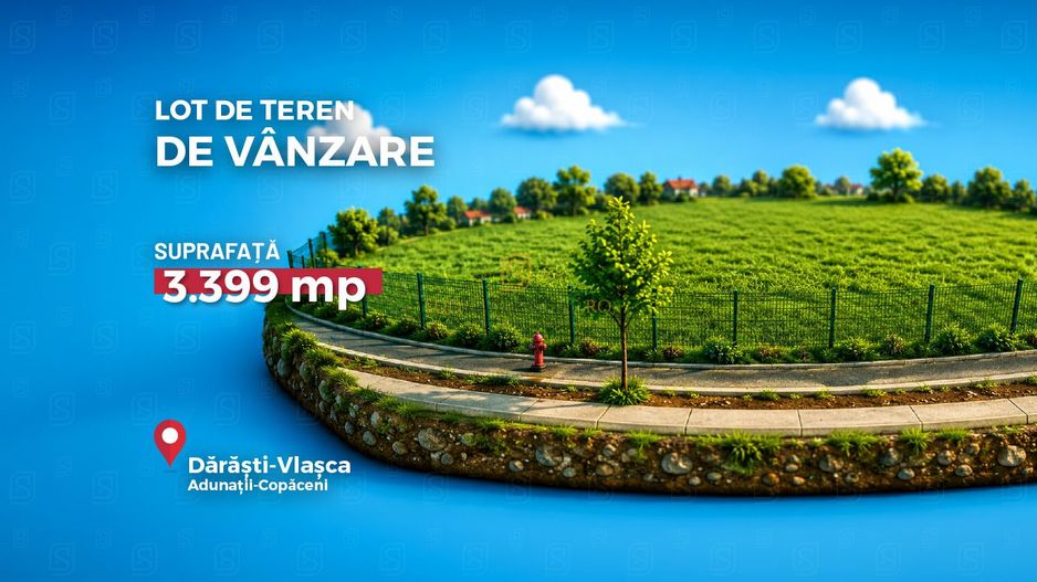 Teren intravilan – Adunatii Copaceni | 3.399 mp | Ideal investitie - Poză 8