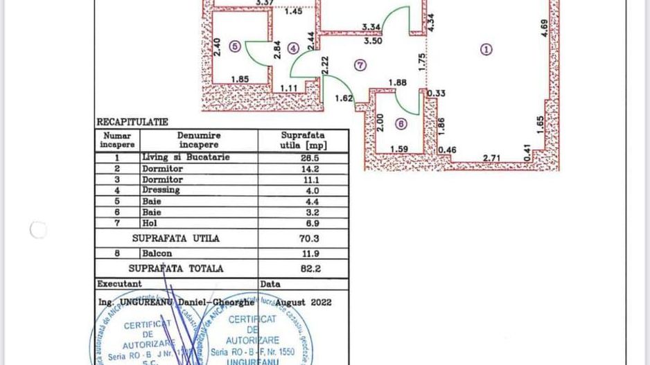 Apartament LUX | 3 camere | Cortina North - Schiță 22