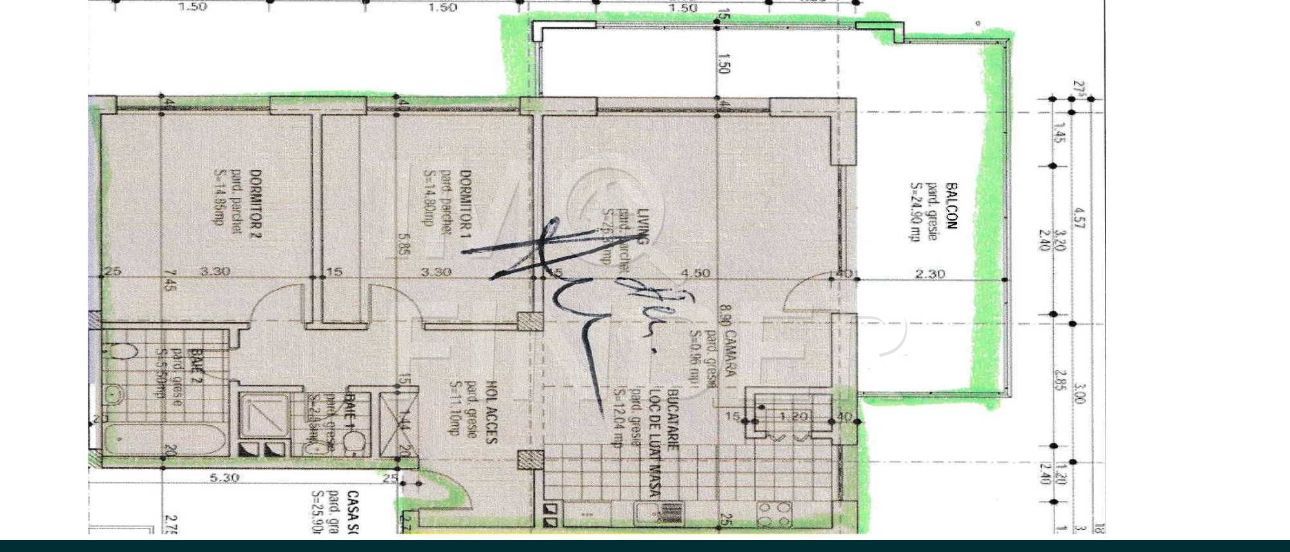 Apartament 3 camere  Andrei Muresanu,  89 mp + 24 mp terasa - Poză 10