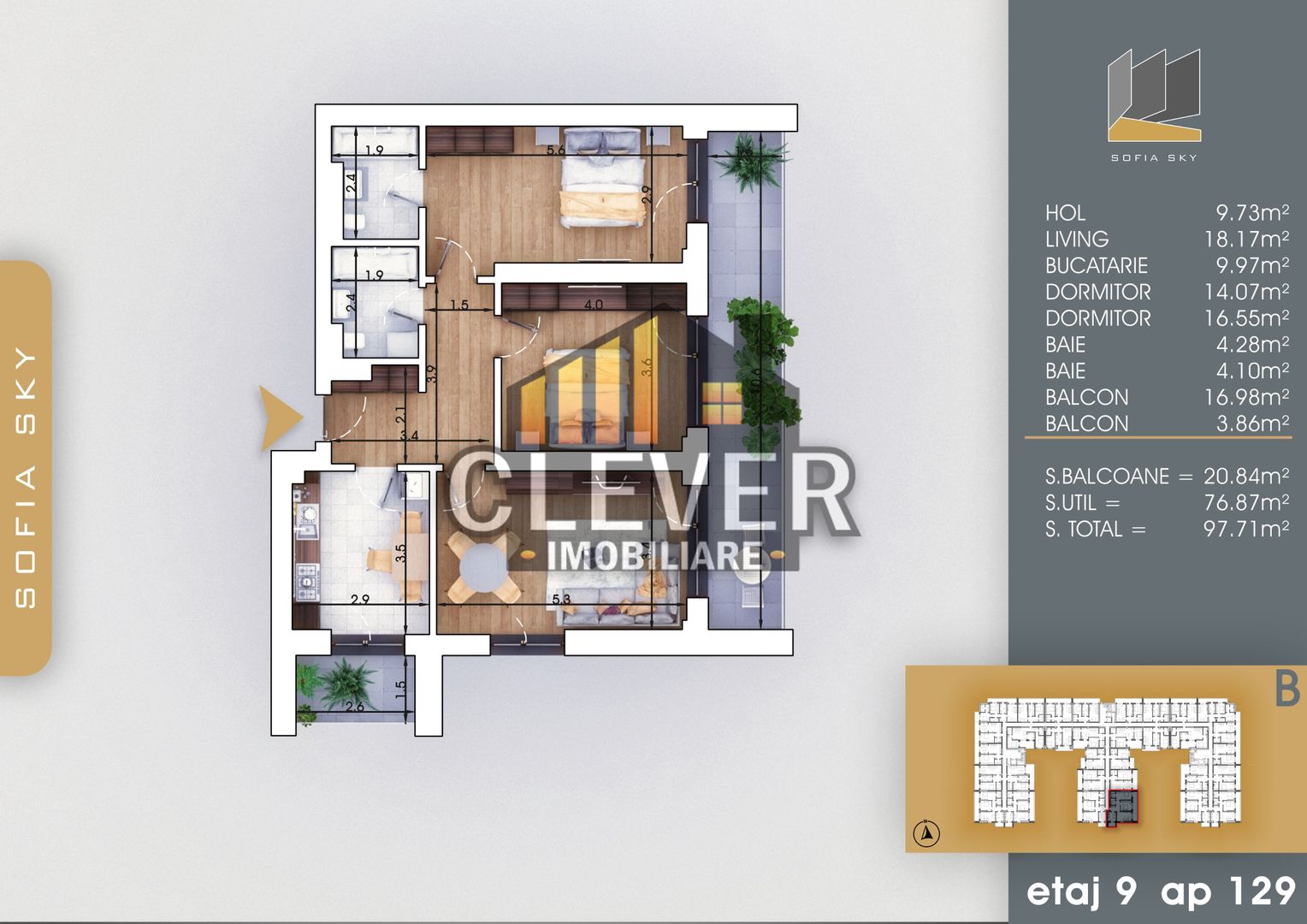 Apartament 3 camere Finalizat, Pallady,  8 min metrou Teclu, - Schiță 9