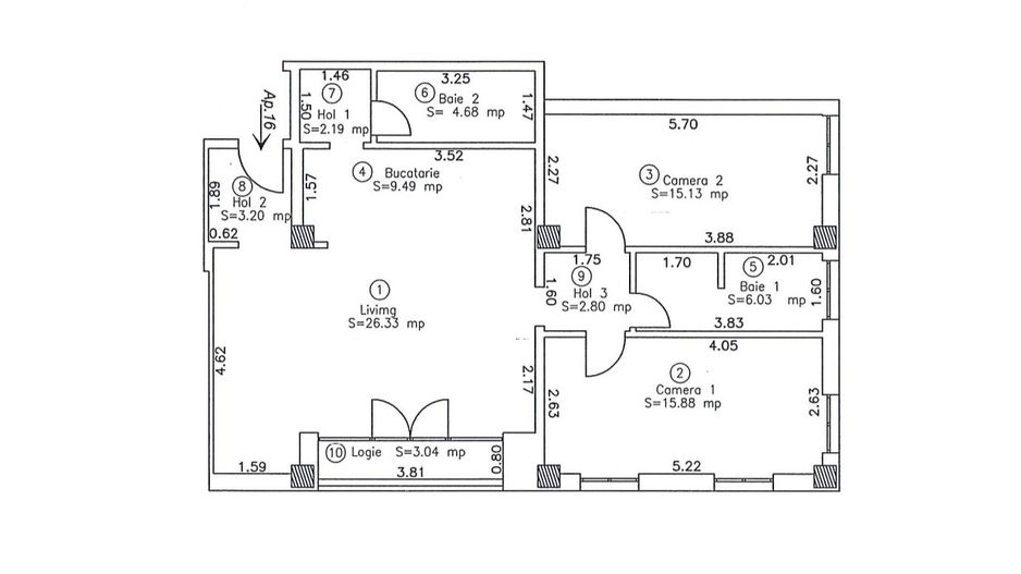 Office-3 Camere | Lift | Parcare Subterana | Central | Comision 0 - Schiță 21