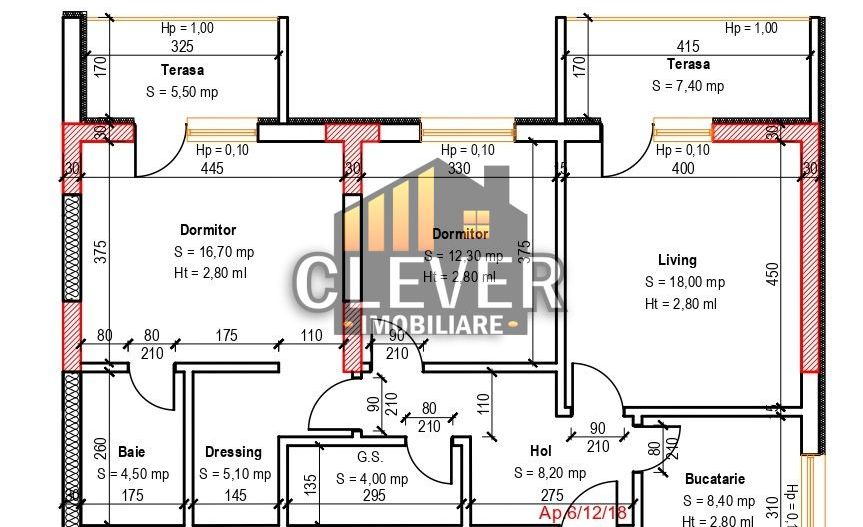 3 Camere cu 2 Balcoane si Dressing | metrou Nicolae Teclu - Schiță 9