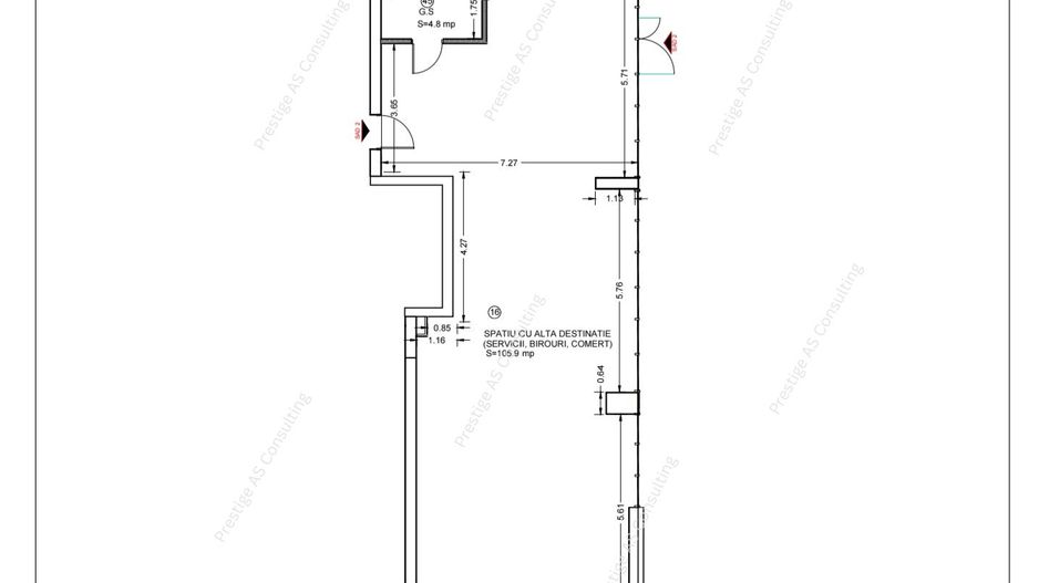 Spatiu comercial  | 111 mp | Alenia Botanic Park | Spatiu Vitrat - Schiță 5