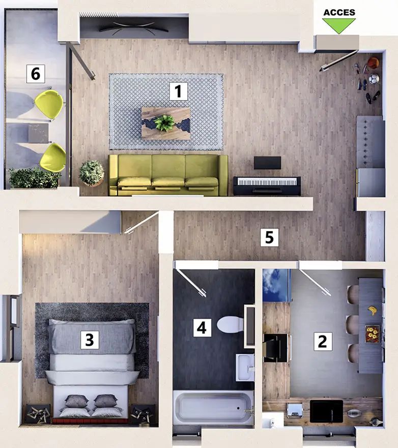 Apartament 2 camere cu loc de parcare inclus - Poză 19